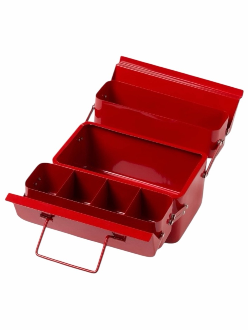 Brightroom Red Metal Cantilever Toolbox Organizer Storage Caddy - Picture 3 of 12